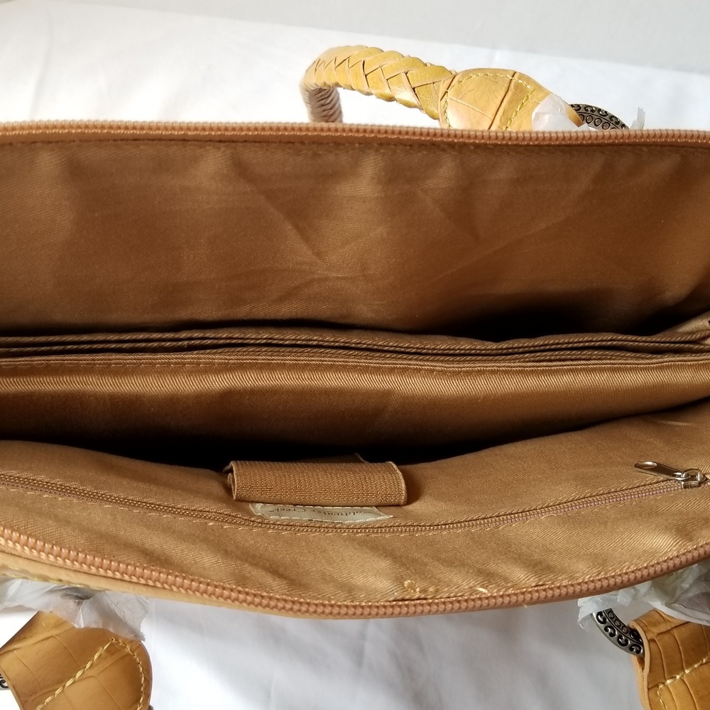 Coldwater Creek Tan Faux Leather Briefcase NWOT - Picture 7 of 8
